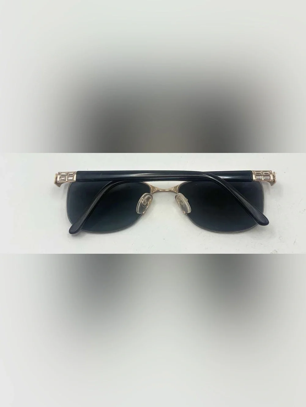Just 1308 Black Gold Oval Browline Metal Sunglasses Frames Only